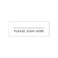 Please Sign Here Modern Signature Line Self inking Stamp Zazzle