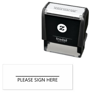 Please Sign Here   Modern Signature Line Self-inking Stamp