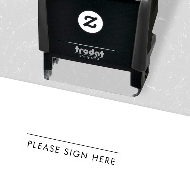 Please Sign Here Modern Signature Line Self inking Stamp Zazzle