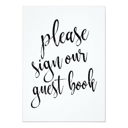 Image of Please Sign Our Guest Book Affordable Sign Invitation