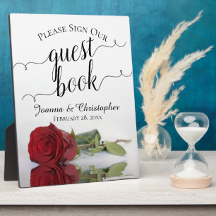 Please Sign Our Guest Book Red Rose Wedding Plaque