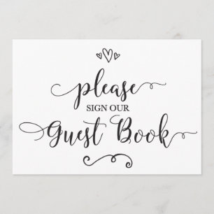 Please Sign Our Guest Book Wedding Sign Invitation