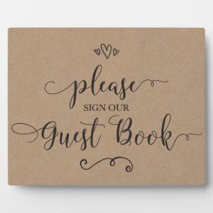 Please Sign Our Guest Book Wedding Sign Plaque