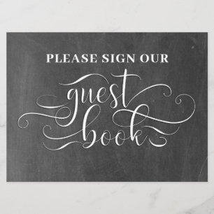 Please Sign Our Guest Book Wedding Table Card
