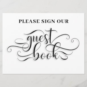 Please Sign Our Guest Book Wedding Table Card