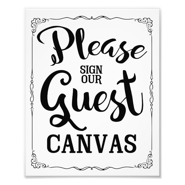 please sign our guest canvas wedding sign (Front)