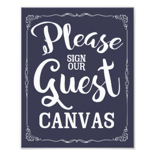 please sign our guest canvas wedding sign