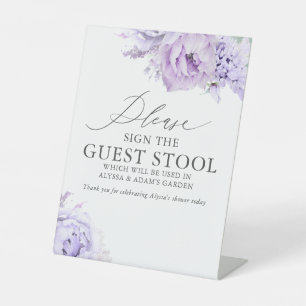 Please Sign Our Guest Stool / Book / Tree - Purple