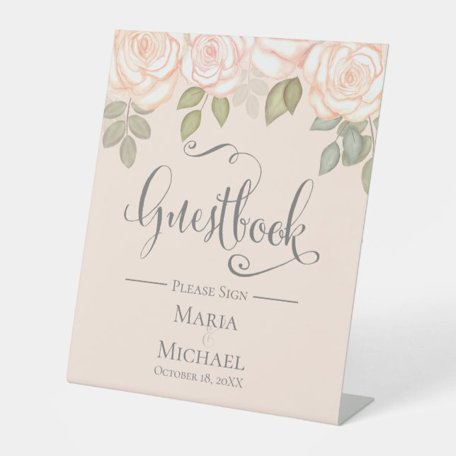 Please sign our Guestbook Watercolor Wedding (Front)