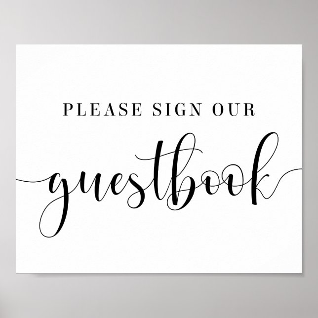 Please Sign Our Guestbook Wedding Poster (Front)
