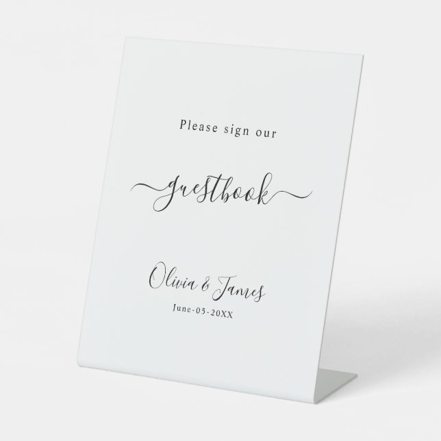 Please Sign Our Guestbook Wedding Sign Template, (Front)