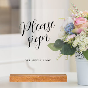 Please sign our wedding guest book acrylic