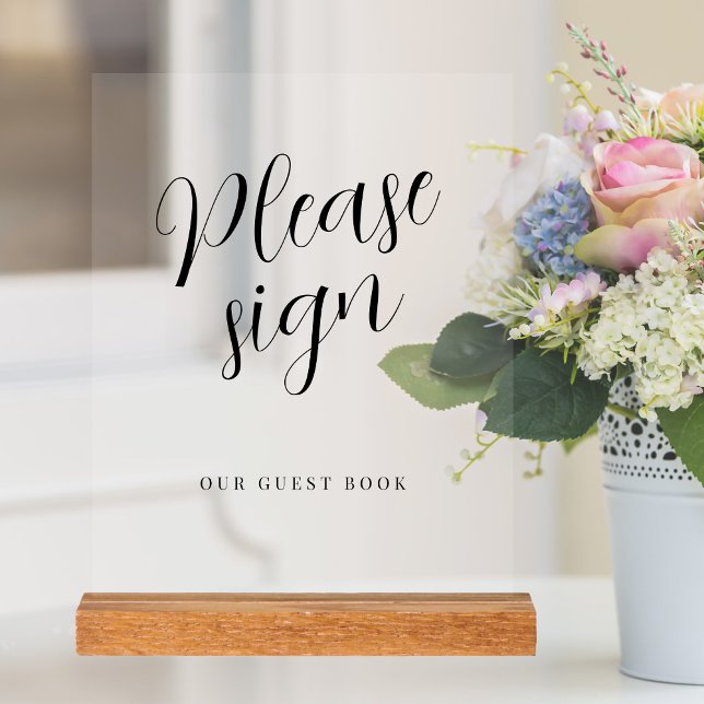 Please sign our wedding guest book acrylic (Creator Uploaded)