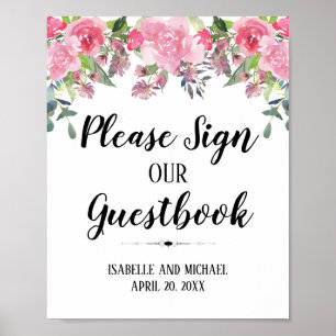 Please Sign Our Wedding Guestbook 8x10 Sign