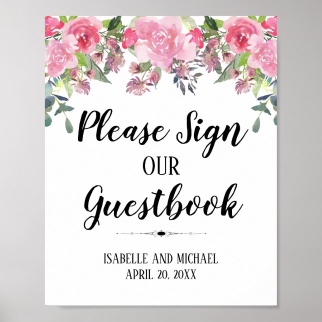 Please Sign Our Wedding Guestbook 8x10 Sign (Front)