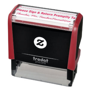 "Please Sign & Return Promptly To" Rubber Stamp