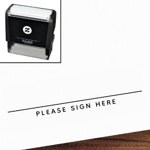 Please sign signature here request self-inking stamp