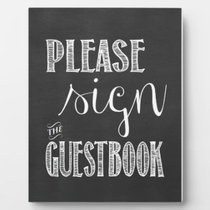 Please Sign the Guestbook Chalkboard Wedding Sign Plaque