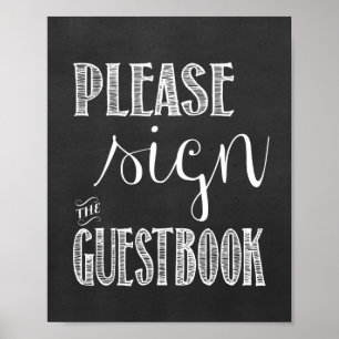 Please Sign the Guestbook Wedding Chalkboard Sign