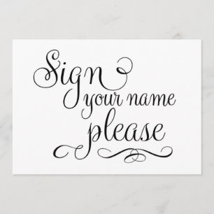 Please Sign Wedding Sign, Invitation