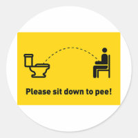 Please sit down to pee