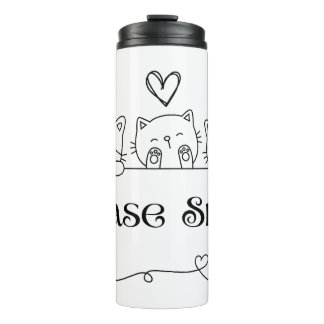 Please Smile Cats Lovers Cute I Love Cats Thermal Tumbler