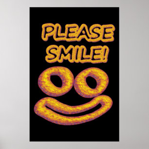 "Please Smile!" Cute Design. Buy Now Poster
