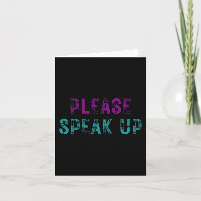 Please Speak Up Suicide Prevention Awareness Menta Card (Front)