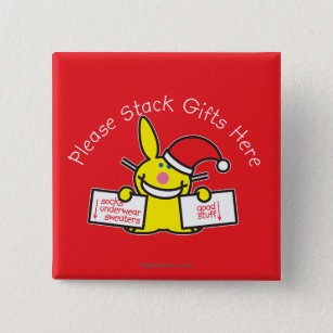 Please Stack Gifts Here 15 Cm Square Badge