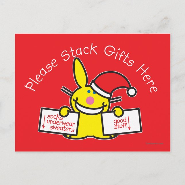 Please Stack Gifts Here Postcard (Front)