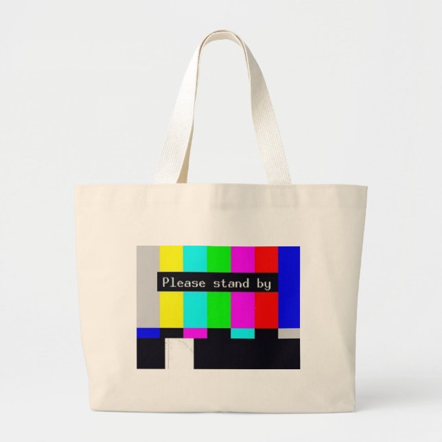 please stand by-technical difficulties ... large tote bag (Front)