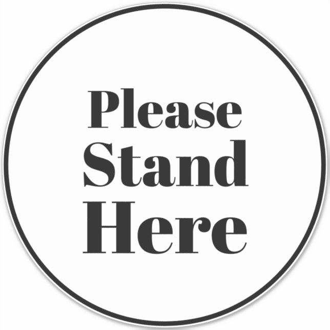 Please Stand Here covid large floor circle sign (Front)