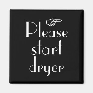Please Start Dryer magnet template