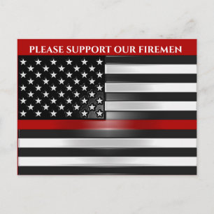 PLEASE SUPPORT FOR FIREMEN POSTCARD