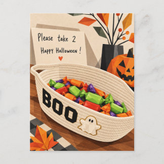 Please Take 2 Halloween Candy Basket Postcard