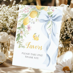 Please Take a Favor Lemon Squeeze Bridal Shower Pedestal Sign