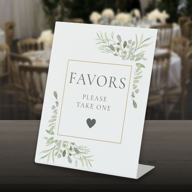 Please Take A Favour Greenery Foliage Pedestal Sign (Please Take A Favor Greenery Foliage Pedestal Sign)