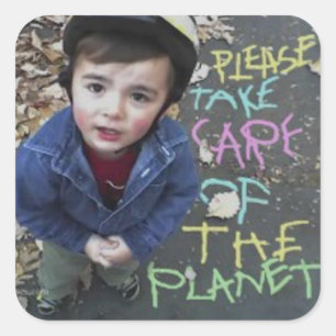 Please Take Care of the Planet Square Sticker