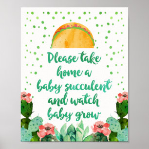 Please Take Home A Succulent Baby Shower Sign