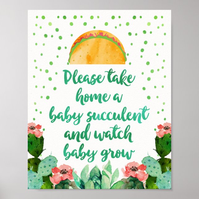 Please Take Home A Succulent Baby Shower Sign (Front)