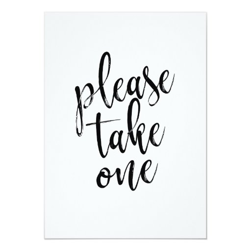 Image of Please Take One Affordable Wedding Sign Invitation