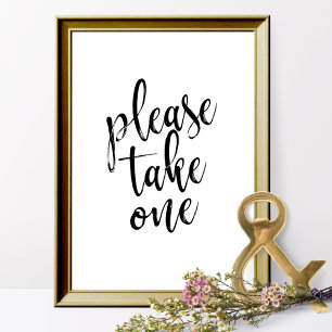 Please Take One  Black and White 8x10 Wedding Sign