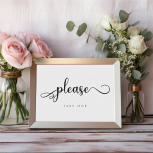 Please take one Black Simple Favours Wedding Sig