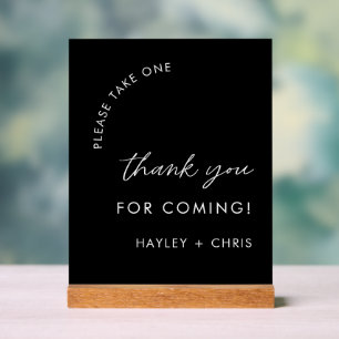 Please Take One Black Thank You Wedding Acrylic Sign