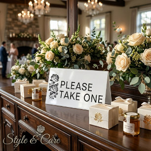 Please Take One Custom Text Table Tent Display