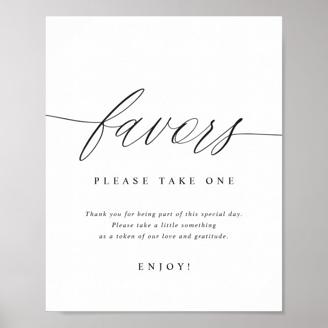 Please Take One Elegant Modern Wedding Sign (Front)
