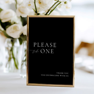 Please Take One Minimalist Wedding Favor Sign Invitation