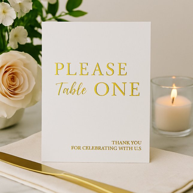 Please Take One Minimalist Wedding Favour Foil Sig Holiday Card (Creator Uploaded)