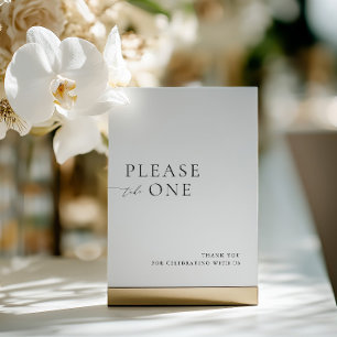 Please Take One Minimalist Wedding Favour Sign Invitation