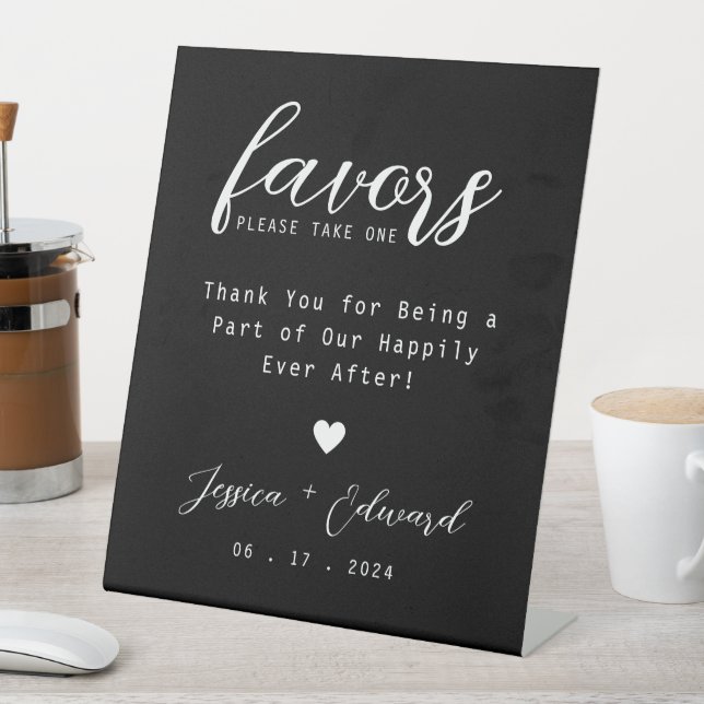 Please Take One Simple Black White Modern Elegant Pedestal Sign (In SItu)